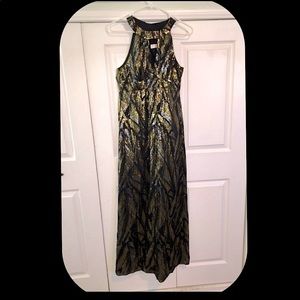 Trina Turk Black and Gold Evening Dress